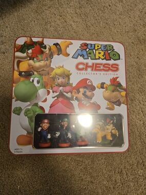 Nintendo Super Mario Chess Tin - White, Red & Multicolor
